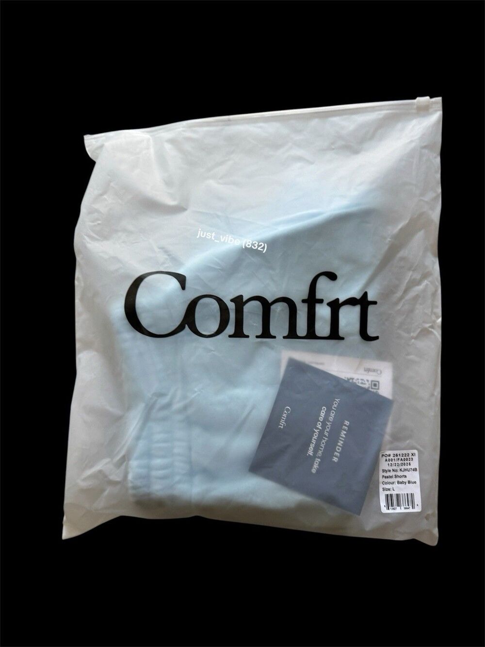 COMFRT Collection Baby Blue Pastel Edit Sweat Shorts Women’s Large NEW - Picture 8 of 8